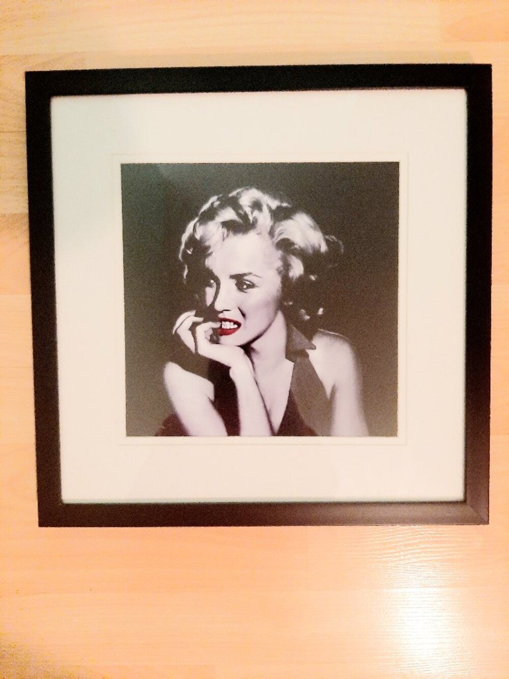 Framed and matted Marilyn Monroe photograph print